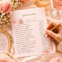 Rosa Teddybär Rate Wer Baby Shower Spiel