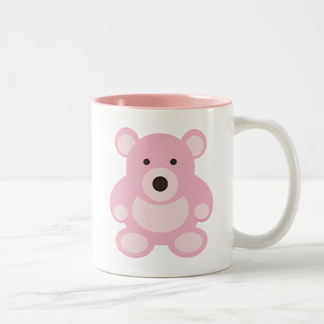 Rosa Teddybär Zweifarbige Tasse (Rechts)