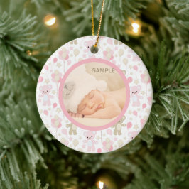 Rosa Teddybären und Balloons Fotopatalog Keramik Ornament