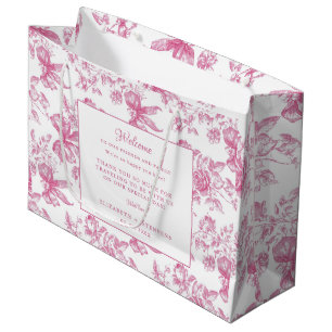 Rosa Teebeutel-Hochzeitsgast-Willkommensbeutel Große Geschenktüte