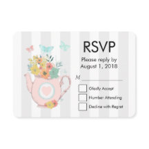 Rosa Teekanne mit Blume und Schmetterlingen UAWG