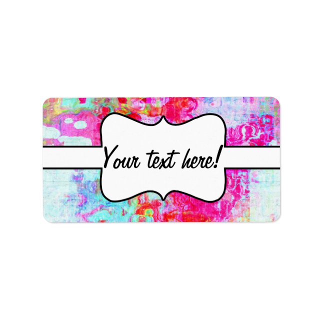 Rosa Textur Adressaufkleber (Vorne)