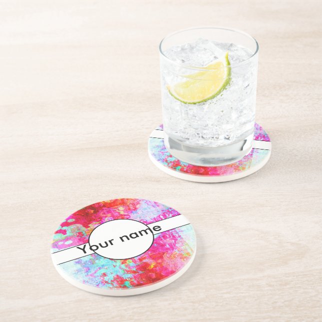 Rosa Textur Getränkeuntersetzer (Seite)