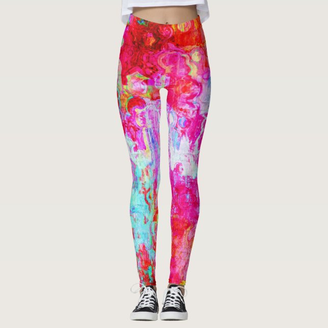 Rosa Textur Leggings (Vorderseite)