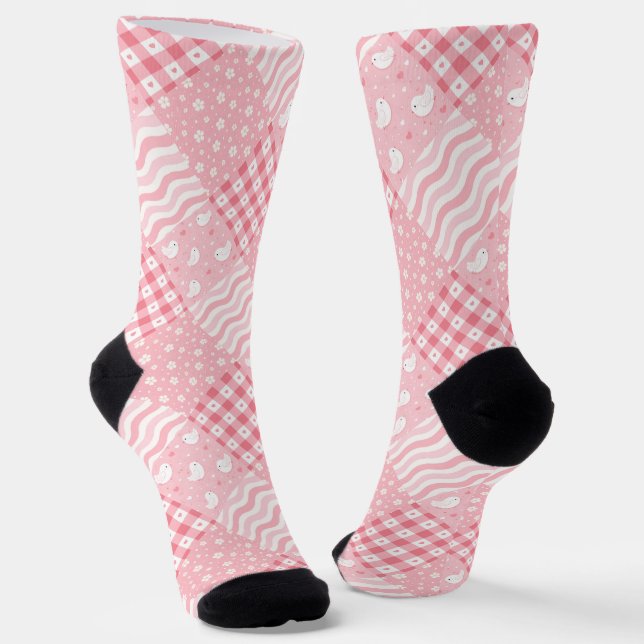 Rosa Texturen Socken (Gewinkelt)