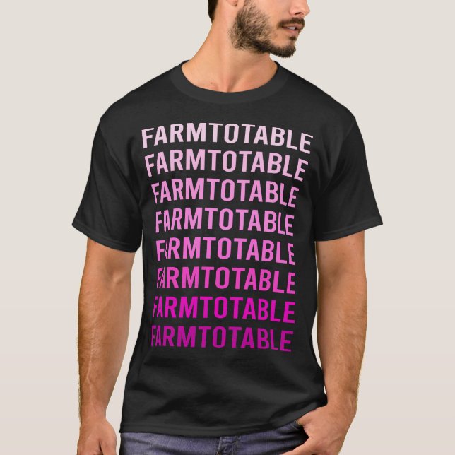 rosa Textzüge in Tabelle T-Shirt (Vorderseite)
