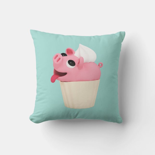 Rosa the Pig Cup Cake Kissen (Vorderseite)