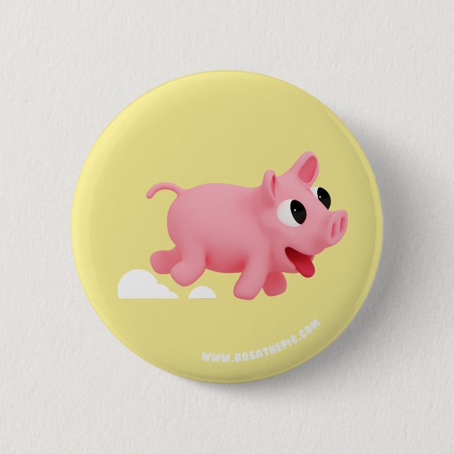 Rosa the Pig keep running Button (Vorderseite)