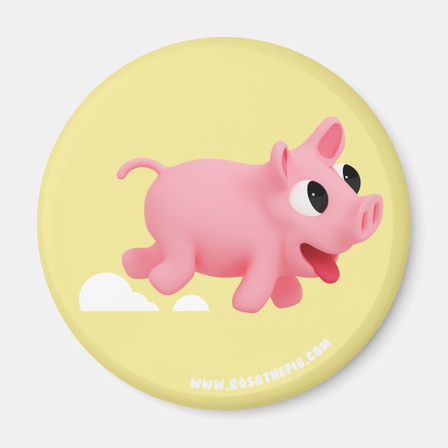Rosa the Pig love Running Magnet (Vorne)