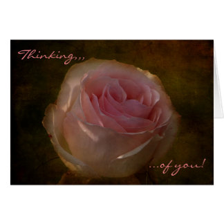 Rosa "Thinking of You"-Grußkarte mit Struktur in R