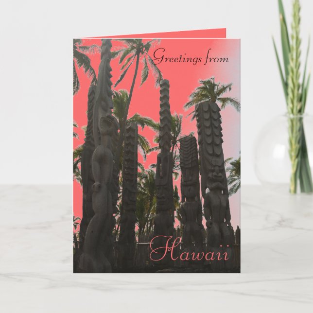 Rosa Ti Theme Hawaiianische Tropenkarte Karte (Vorderseite)