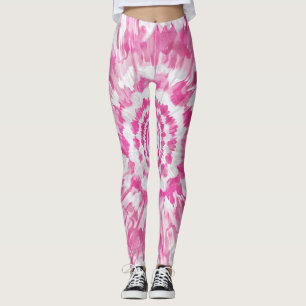 Rosa Tiedye-Spiral-Abstraktmuster Leggings