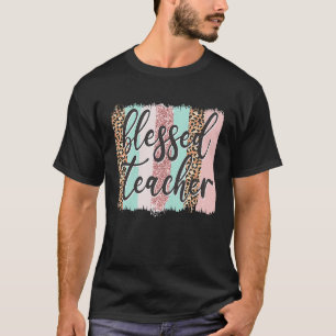 Rosa Tierdruck-Lehrererwähnungstag Gesegnet T-Shirt