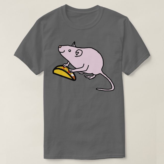 Rosa Tiere mit Niedlichem Ratten, got Taco T-Shirt (Design vorne)