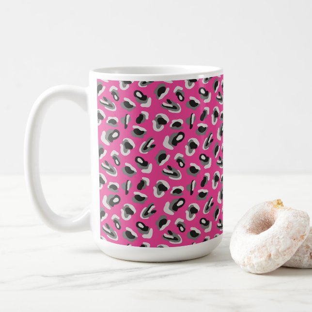 Rosa Tierprint Kaffeetasse (Mit Donut)