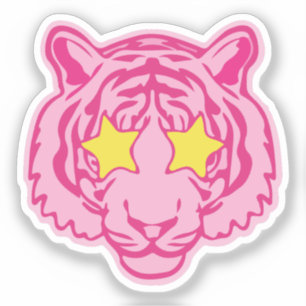 Rosa Tiger Aufkleber