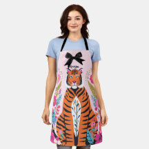 Rosa Tiger Blumen-Schleife Ästhetik Chic Künstleri