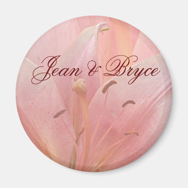 Rosa Tiger Lily Hochzeitmagnet Magnet (Vorne)