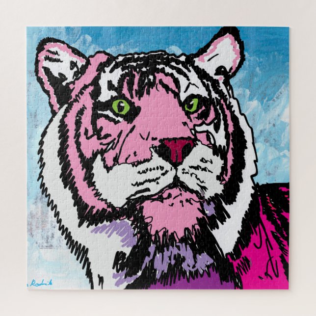 Rosa Tiger  Puzzle (Vertikal)