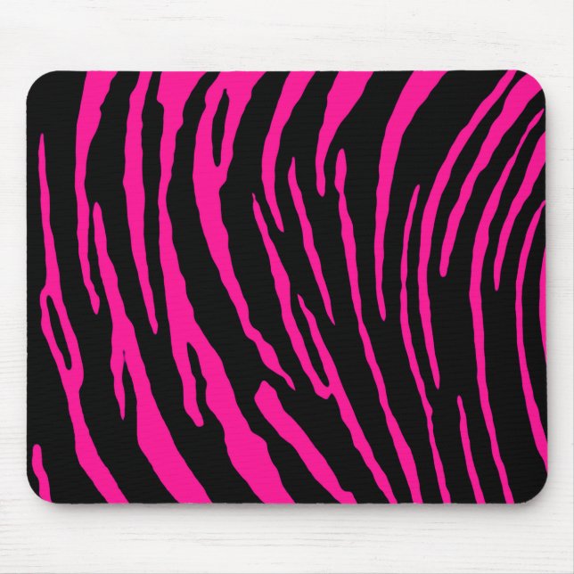 Rosa Tiger Streifen Mousepad (Vorne)