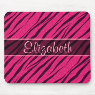 Rosa Tiger Stripes Haut-Muster personifizieren Mousepad