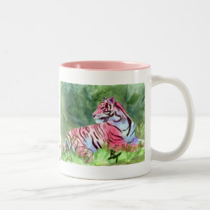Rosa Tiger-Tasse Zweifarbige Tasse
