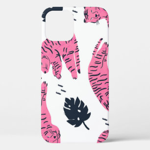 Rosa Tiger Tropical: Vintag von Hand Gezeichnet. Case-Mate iPhone Hülle