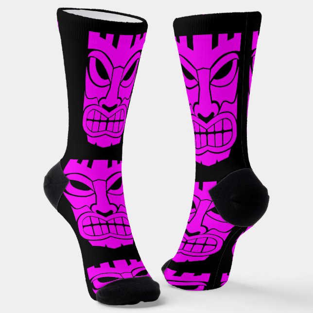 Rosa Tiki-Skulptur Thunder_Cove Socken (Gewinkelt)