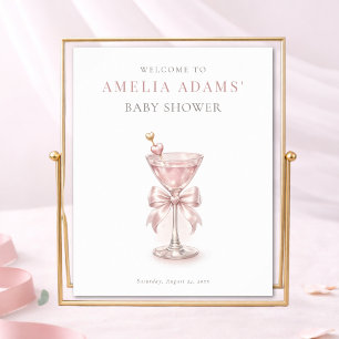 Rosa Tini One Girl Baby Shower Willkommensschild Poster