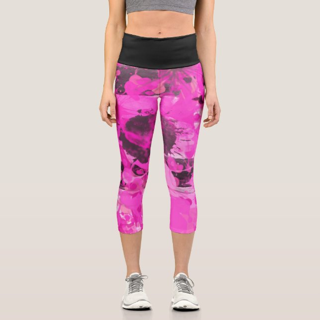 Rosa Tinte Capri Leggings (Vorderseite)