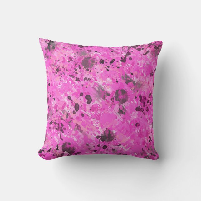 Rosa Tinte Kissen Für Draußen (Vorderseite)