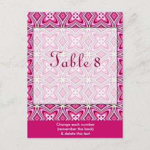 Rosa Tischnummer Postkarte