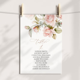 Rosa Tischnummer und Grünpflanzen 1 Sitzplan