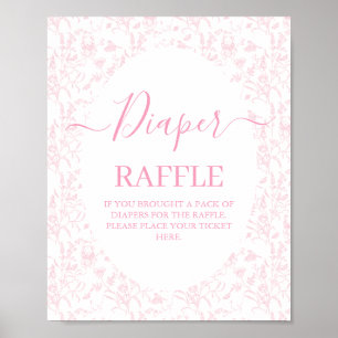 Rosa Toile Bär Baby Shower Mädchen Poster