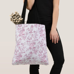 Rosa Toile De Jouy Blumenmuster