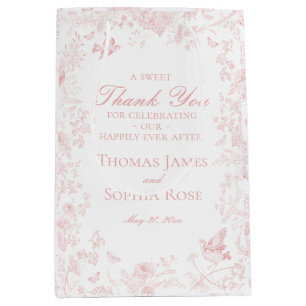 Rosa Toile De Jouy Hochzeit Geschenke Mittlere Geschenktüte
