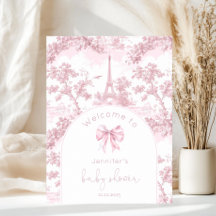 Rosa Toile De Jouy Paris Baby-Shower-Willkommensgr