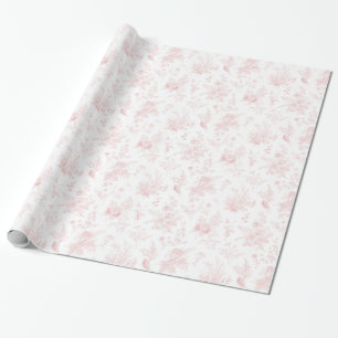 Rosa Toile De Jouy Vintage Blumen Chinoiserie Geschenkpapier