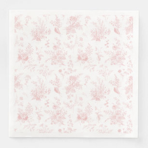 Rosa Toile De Jouy Vintage Blumen Chinoiserie Serviette