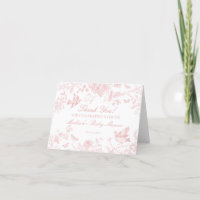 Rosa Toile De Jouy Vintage Blumen Danke Karte