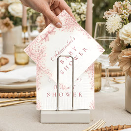 Rosa Toile Lamm Vintage Babyparty Serviette