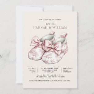 Rosa Toile Mädchen Baby Shower Einladung