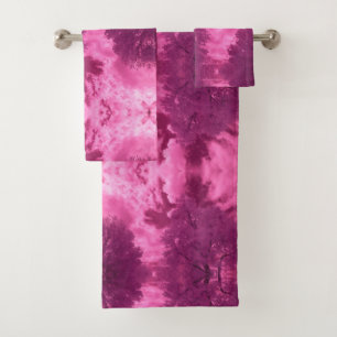 Rosa Töne Infrarot-Wolke Badhandtuch Set