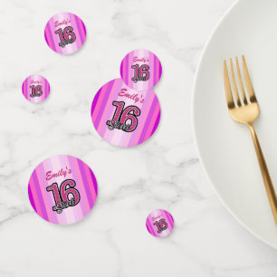Rosa Töne Streifen und Glitter Konfetti