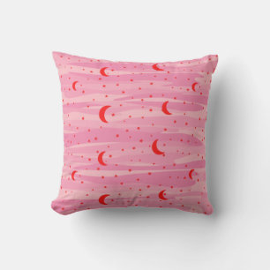 Rosa Tones Night Sky - Moon & Stars Kissen