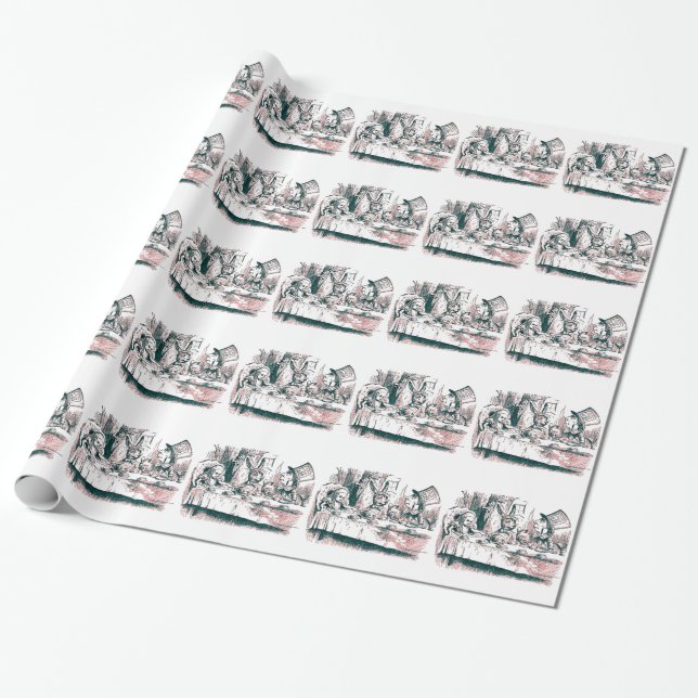 Rosa Tönungs-wütendes Tee-Party Geschenkpapier (Ungerollt)
