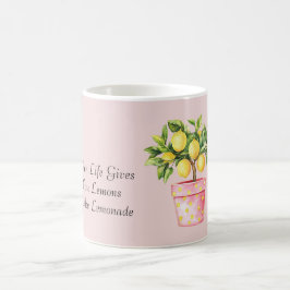 Rosa Topf Gelbe Zitrone Pflanze Kaffeetasse