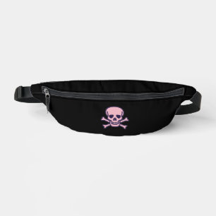 Rosa Totenkopf-Bauchtasche schwarz Bauchtasche