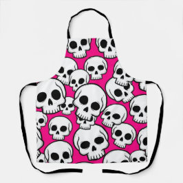 Rosa Totenkopf-Muster Schürze