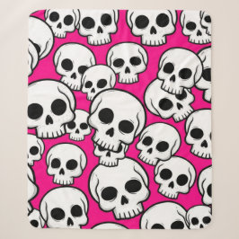Rosa Totenkopf-Schal-Sherpa-Decke Sherpadecke